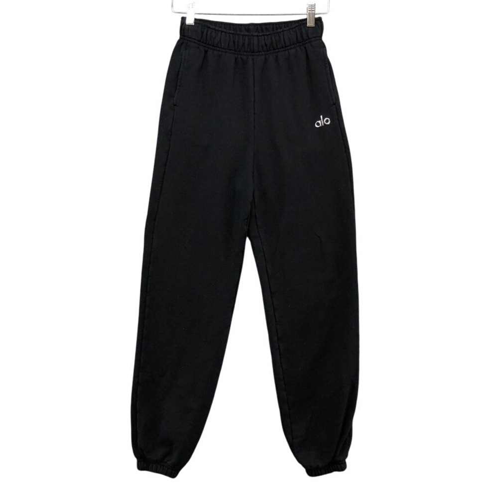 Alo Yoga Accolade Sweatpants Womens XXS Black High Rise Fleece Joggers Athletic